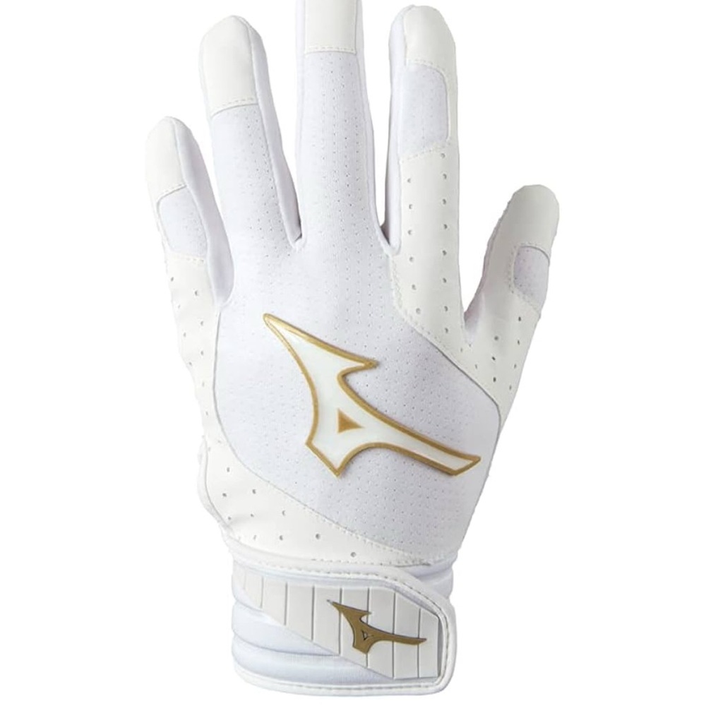 Jennie Finch Mizuno White and Gold Batting Glove